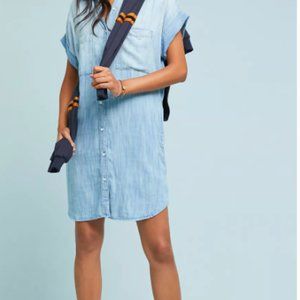 Anthropologie Size Medium Cloth & Stone Wilson Chambray Shirtdress